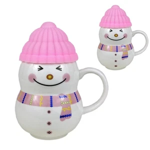 Juego de 2 tazas de Navidad muñeco de nieve cerámica invierno café té novedad tazas caja de regalo mamá - Imagen 1 de 10
