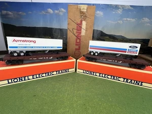 NEU Lionel 6-17892 Flachwagen mit Ford & Armstrong Anhänger, zwei Wagen mit Anhänger - Bild 1 von 18