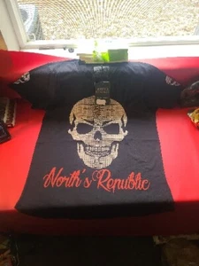 NWT North's Republic New York Women's Size XL T-Shirt Black Studded Skull NEW - Picture 1 of 6