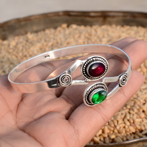 VALENTINO Bracciale Bracciale Granato e Diopside Mozambico Argento Sterling 925 Elegante