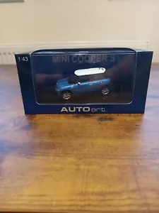 Autoart Maßstab 1/43 Druckguss 54841 - BMW Mini Cooper S elektrisch blau KOSTENLOSER VERSAND IN UK - Bild 1 von 8