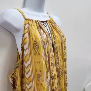 Mlle Gabrielle Western Aztec Maxi Dress Size 3X Asymmetric Multicolor Embellish - Picture 1 of 13