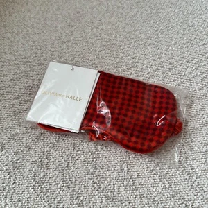 Olivia Von Halle Pure Silk Eye Mask - Red Diamond Check NEW RRP £95 - Picture 1 of 2