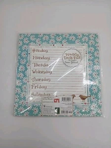 Weekly Desk Pad Mousepad Flowers Birds Theme - Picture 1 of 2