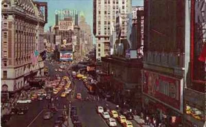 New York City NY "Bird's Eye View of Times Square c1950" Postkarte New York  - Bild 1 von 2