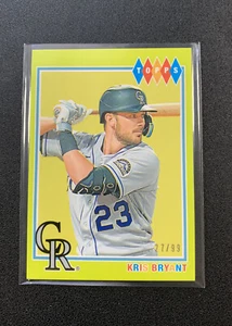 2022 Topps Brooklyn Collection Chartreuse 92/99 Kris Bryant Rockies - Picture 1 of 2
