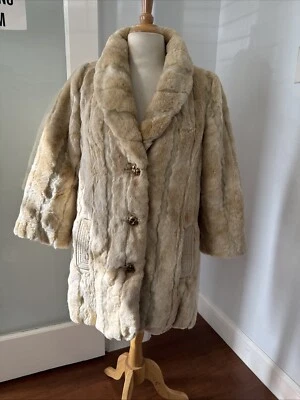 Abrigo De Colección Juicy Couture Mujer Piel Sintética Crema Forrado Bolsillos Chaqueta M Foto 1 de 4