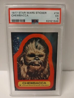 1977 Topps STAR WARS sticker #16 "Chewbacca" PSA 5 EX **FREE SHIPPING** - Image 1 of 2