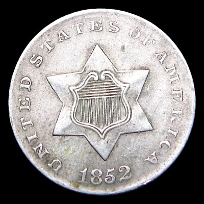 1852 Silver Three Cent Piece 3cp ---- Stunning Condition Coin ---- #205T - Image 1 of 2