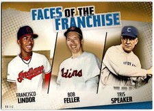 2019 Topps Faces of the Franchise 5x7 Gold Lindor/Feller/Speaker 08/10 Cleveland