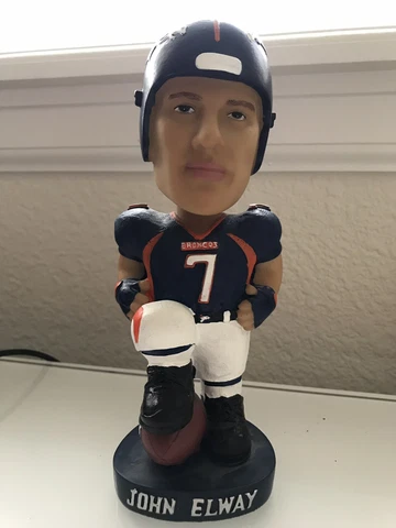 Denver Broncos JOHN ELWAY Bobblehead With NFL Official License Sticker Cover