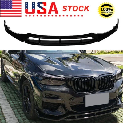 Black Front Lip Splitter Spoiler For BMW X3 G01 X4 G02 M40i M-Sport 2018-2020 Foto 1 de 4