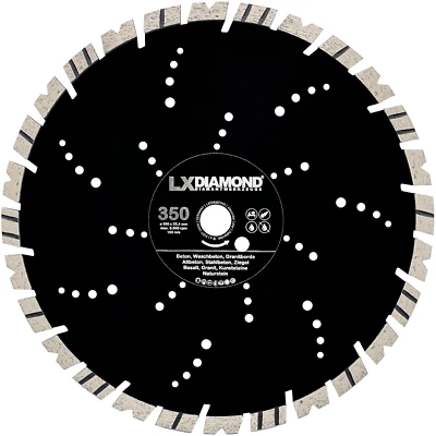LXDIAMOND Diamant-Trennscheibe 350 mm x 25,4 Granit Beton Naturstein Hartgestein