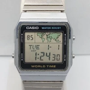 Casio World Time A300U Quartz 643 Digital Vintage Men’s Watch - Picture 1 of 9