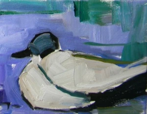 Signed ORIGINAL OIL PAINTING 8X10" Collectible Duck In Pond Art By JOSE TRUJILLO - Picture 1 of 4
