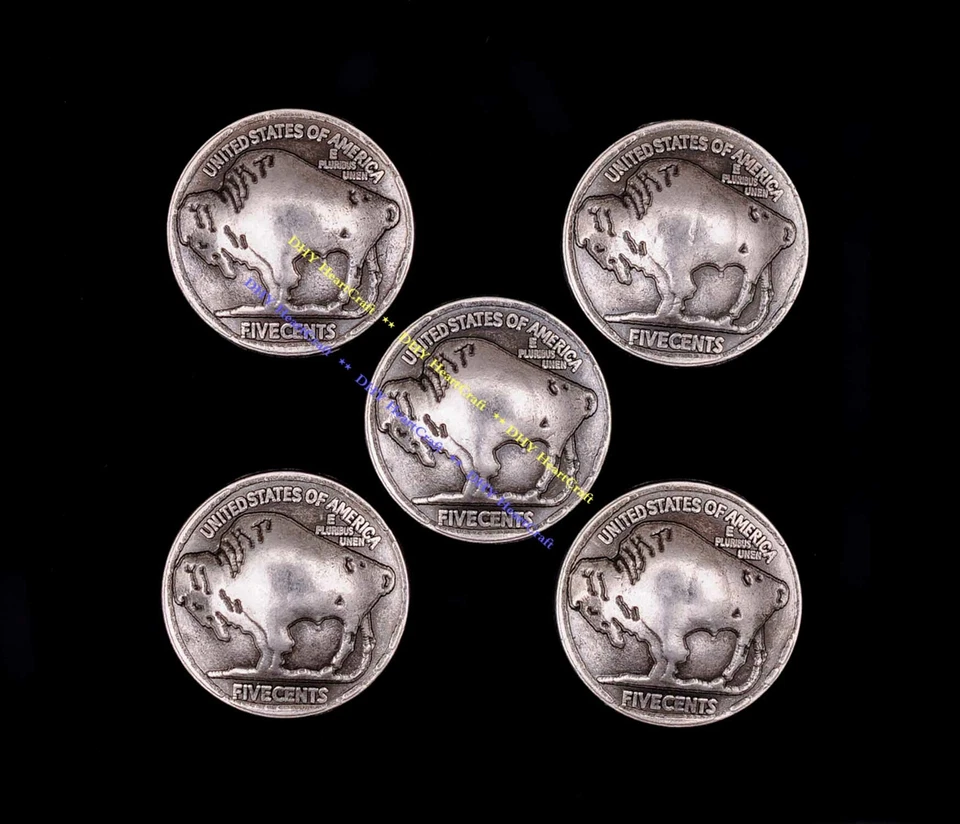 10X Antique Silver Buffalo Leathercraft Hardware Belt Western Concho Screwback - Image 1 of 4