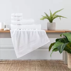 100% Cotton Soft Towels 600 GSM FACE Cloth HAND Towel BATH SHEET Hotel White - Picture 1 of 14