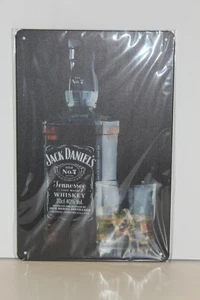 JDMS8 Jack Daniel's Botella y Vidrio Metal Letrero Nuevo 30 cm H X 20 cm W - Imagen 1 de 2