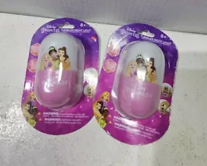 2 NEW DISNEY PRINCESS Tumbler Night Light Twist Top Belle Tiana Rapunzel Tangled - Picture 1 of 5