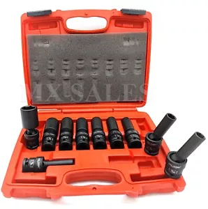 Juego de 10 piezas de radio PRO de 1/2" de unidad universal giratoria de impacto profundo (SAE) - Imagen 1 de 2