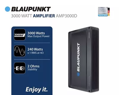 AMPLIFICADOR MONOBLOQUE BLAUPUNKT A M P 3000 D 3000 VATIOS 1 CANAL I NUEVO Foto 1 de 4