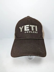 YETI Coolers Baseball Hat Cap Snapback Brown Mesh Back Tan - Picture 1 of 5