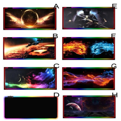 XXL LED 800 x 300 mm RGB Gaming-Mauspad USB Mousepad Anti-Rutsch-Matte PC Laptop - Bild 1 von 4