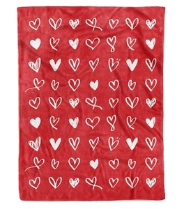 Husband Wife Valentine's Day Fleece Blanket, Cute Heart Soft Blanket For Couples - Picture 1 of 5
