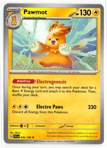 Pokemon Scarlet Violet Base SV1 NON-HOLO 076/198 Pawmot DECK EXCLUSIVE - Picture 1 of 2