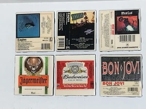 6er Set Untersetzer Keramikfliesen BUDWEISER JAGERMEISTER ADLER BON JOVI HACKBRATEN - Bild 1 von 9