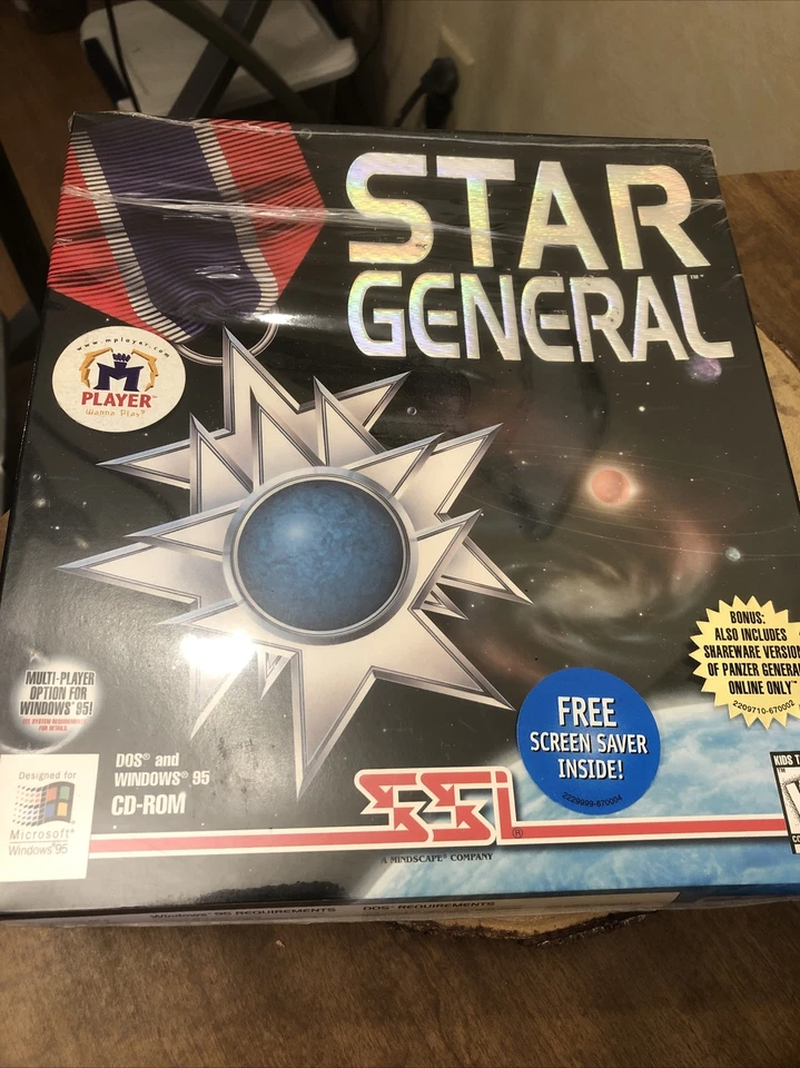 SSI Computer Wargame Star General Dos CD PC 95 Windows ROM Game NOS