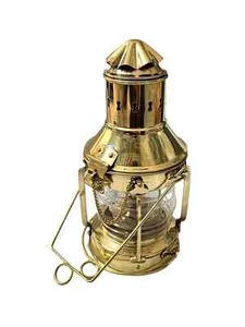 10" Vintage Nautical Oil Lamp – Marine Anchor Ship Lantern Maritime Light - Picture 1 of 1