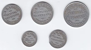 Juego de 5 fichas A & R Loggie General Merchant - Inkerman, New Brunswick - Imagen 1 de 2