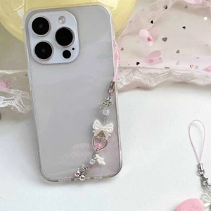 Y2K Stylish Bow Cherry Mobile Phone Chain Sweet Girly Phone Lanyard Keychain - Zdjęcie 1 z 10