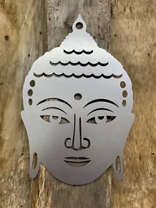 BUDDHA HEAD STEEL WALL ART GARDEN HOME DECOR YOGA BUDDHISM GIFT SMLL 3 - Picture 1 of 4