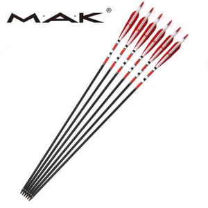6/12Pcs31'' Archery Carbon Arrows Spine 500 With Turkey Feather For Bow Hunting - Picture 1 of 22