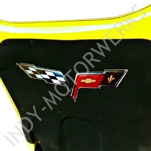 CORVETTE UNDER HOOD CROSSED FLAG METAL EMBLEM FITS C6 05-13 EXCEPT ZR1 - Bild 1 von 8