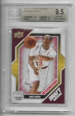 JAMES HARDEN 2009-10 UD Draft card 40 ASU Sun Devils BECKETT GRADED GEM MINT 9.5 - Image 1 of 2