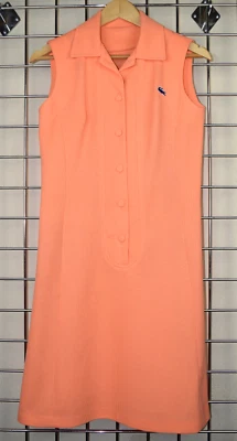 Vestido Lacoste De Colección Talla S/M Años 60 70 Sin Mangas Naranja Crema Azul Croc Vestido Foto 1 de 4