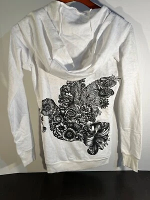 Sudadera con Capucha Lauren Moshi Flower Dove Cremallera Blanca Talla XS Foto 1 de 4