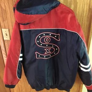 RETRO CHICAGO WHITE SOX Cooperstown Collection LARGE baseball jacket PATRIOTIC - Picture 1 of 4