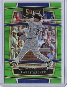 2022 Panini Select Larry Walker Concourse Neon Green Prizm /99 - Rockies HOF!