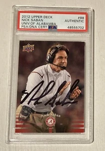 2012 Upper Deck Signed Auto Nick Saban PSA Authentic Slabbed Alabama - Picture 1 of 2