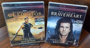 Gladiator + Braveheart (4K) HÜLLEN mit SCHUTZHÜLLEN - NEU - Kostenloser Karton Versand! - Bild 1 von 12