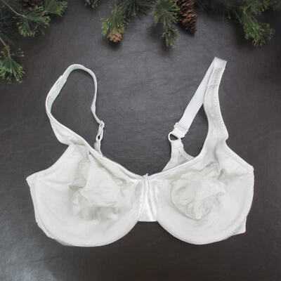 Sujetador Olga 40DD Blanco Encaje Sin Forro Con Aros Cierre Ajustable Espalda Foto 1 de 4