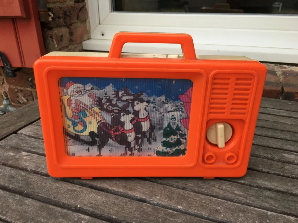 ANCIEN JOUET BOITE TELEVISION MUSICALE NOËL JINGLE BELLS X-MAS MUSIC BOX - Photo 1/4