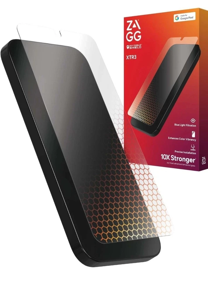 ZAGG Glass XTR3 Screen Protector for Google Pixel 9 / 9 Pro - Blue Light Filter - Image 1 of 3