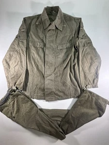 East German NVA Strichtarn Rain Camo Uniform Set Jacket & Pants DDR SG48 Size - Picture 1 of 10