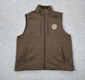 Tom Beckbe Vest Mens XL Brown Fleece Full Zip Outdoor Breeders Cup Keeneland - Picture 1 of 8