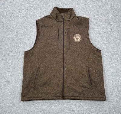 Tom Beckbe Vest Mens XL Brown Fleece Full Zip Outdoor Breeders Cup Keeneland - Image 1 of 4